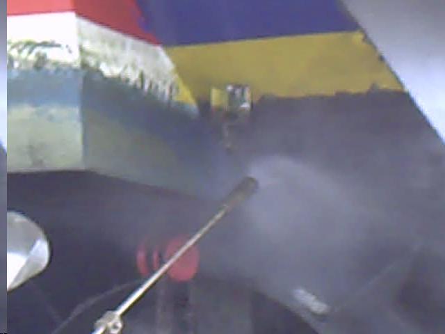 Removal Of Paint Using UHP Water Blasting